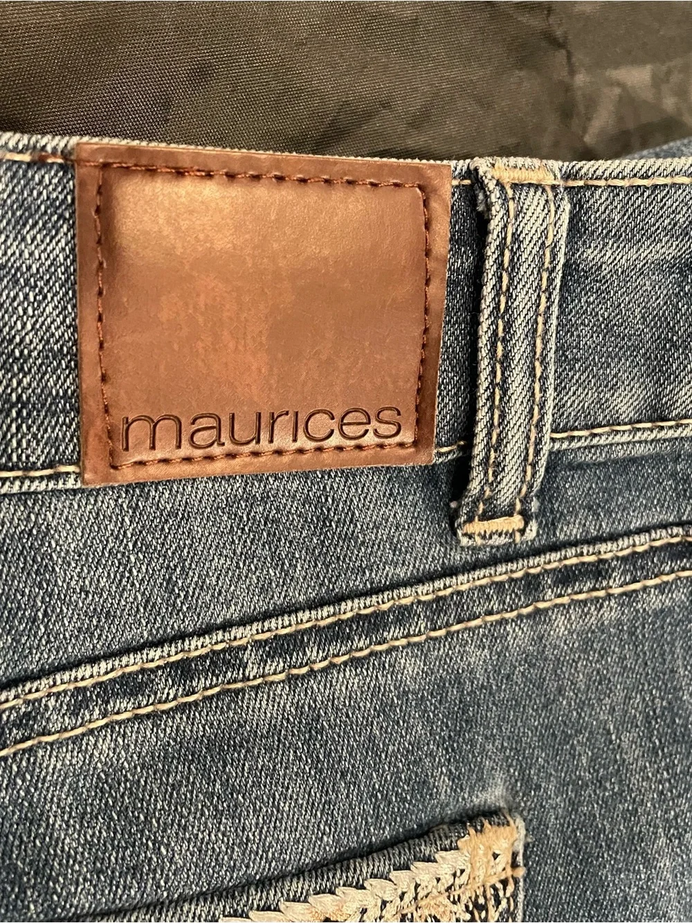 Maurices Blue Boot Cut Jeans with Embroidered Pocket